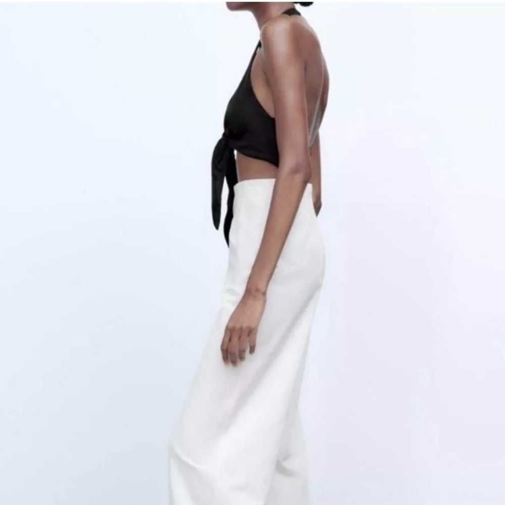NEW Zara 100% linen front tie halter top - Picture 8 of 8